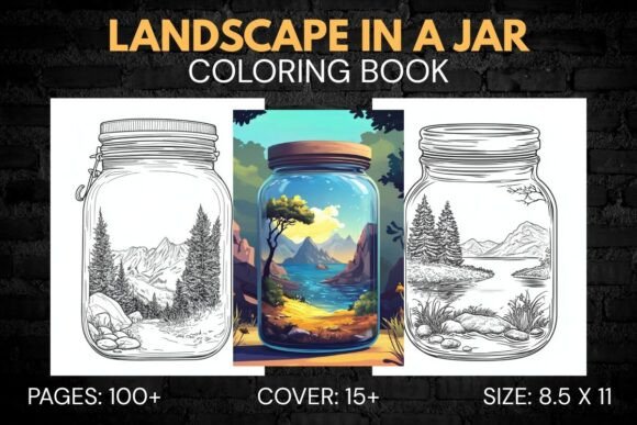 100 Landscape in a Jar Coloring Pages