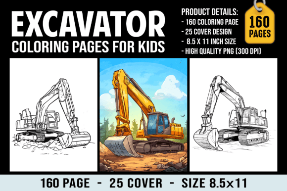 160 Excavator Coloring Pages for Kids