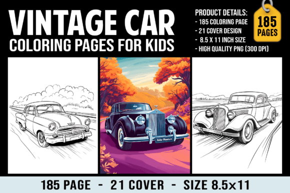 185 Vintage Car Coloring Pages for Kids