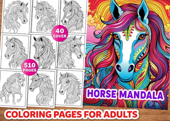 510 Horse Mandala Coloring Pages: A Creative Escape for Adults and Artists