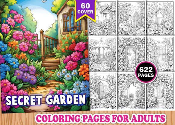 622 Secret Garden Coloring Pages for KDP: A Creative Resource for Authors and Publishers