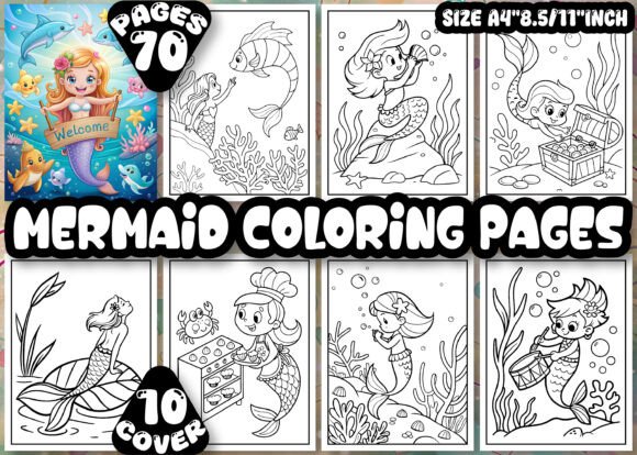 70 Mermaid Coloring Pages for Kids: A Magical Journey into Underwater Creativity