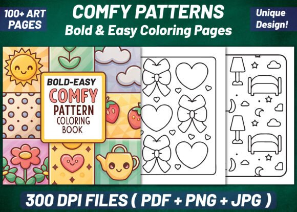 Bold Easy Comfy Pattern Coloring Pages: A Relaxing Creative Escape for All Ages