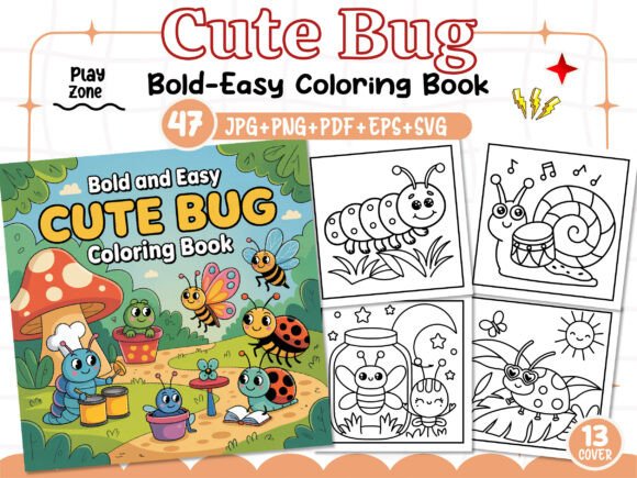Bold Easy Cute Bug Coloring Pages