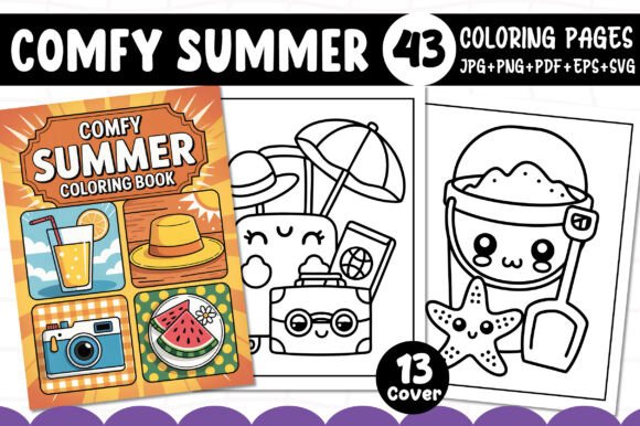 Comfy Summer Coloring Pages for Kids