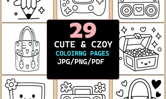 Cozy Cute Bold and Easy Coloring Pages