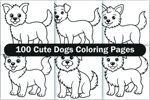 Cute Dogs Coloring Pages for Adults