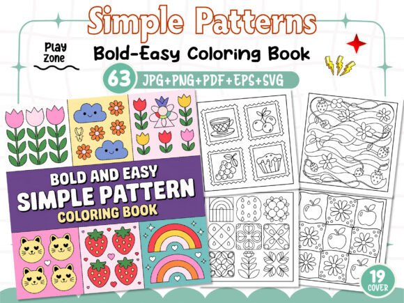 Cute Simple Patterns Coloring Pages: A Versatile Resource for Creative Projects