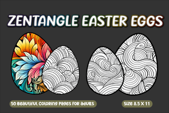 Easter Eggs Zentangle Coloring Pages