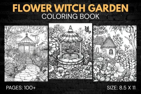Flower Witch Garden Coloring Book