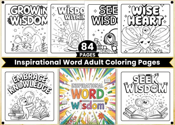Inspirational Word Adult Coloring Pages: A Creative Journey to Mindfulness and Expression