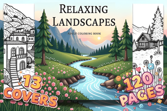 Relaxing Landscapes Coloring Pages for Adults