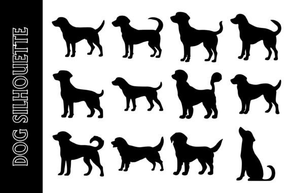 Set of Dog Vector Silhouette: A Versatile Design Asset for Print and Digital Products