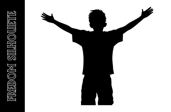 Silhouette of a Child with Arms Outstretched: A Symbol of Joy, Freedom, and Creativity in Print Design