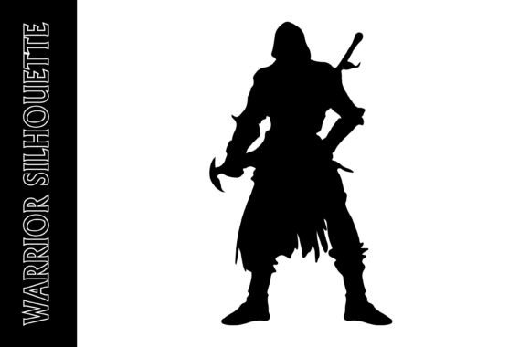 Silhouette of a Hooded Warrior Design for Print and Merchandise