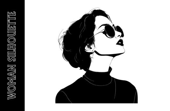 Stylish Woman in Sunglasses: A Versatile Design Element for Print and Digital Creations