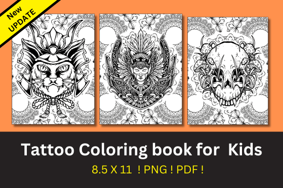 Tattoo Coloring Book for Kids