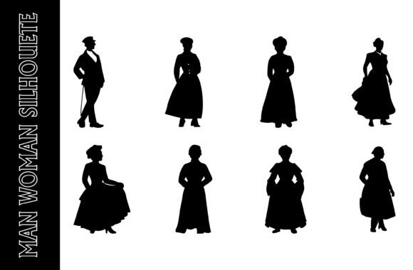Vintage Silhouette of Men and Women: A Timeless Design Element for Modern Creations